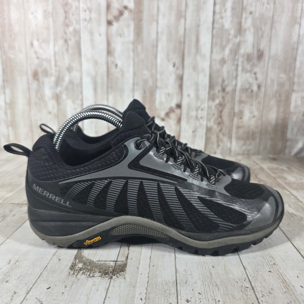 Merrell Siren Edge 3 Womens Hiking Shoes Black Grey Vibram J500144 Size 9